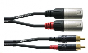 Cordial CFU 1,5 MC 2 RCA apa -> 2 XLR male 3-pin kábel